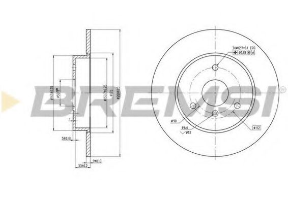 Тормозной диск BREMSI DBB111S