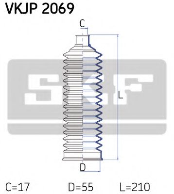 Комплект пылника, рулевое управление SKF VKJP 2069