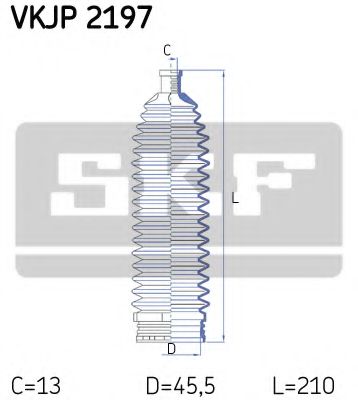 Комплект пылника, рулевое управление SKF VKJP 2197