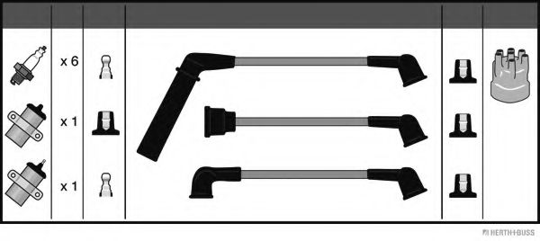 Комплект проводов зажигания HERTH+BUSS JAKOPARTS J5385021