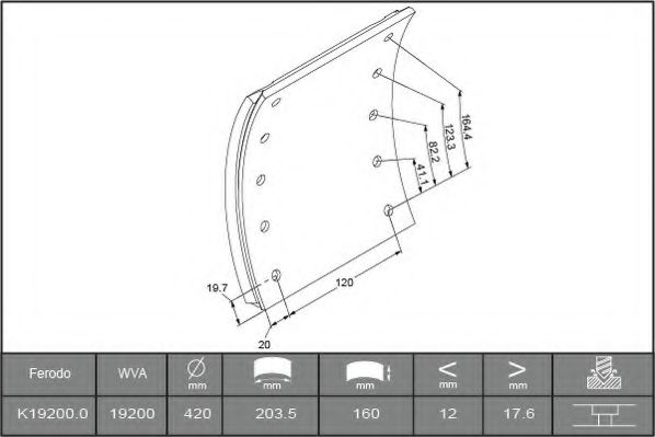 Комплект тормозных башмаков, барабанные тормоза WARSTEIN 707292