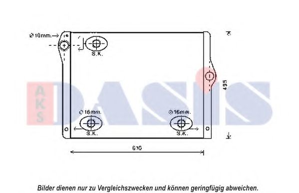 Радиатор, охлаждение двигателя AKS DASIS 050063N