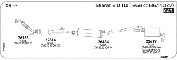 Система выпуска ОГ AKS DASIS SGVW291