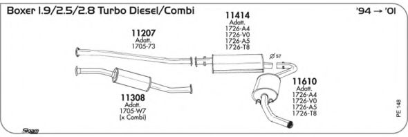Система выпуска ОГ AKS DASIS SGPE148