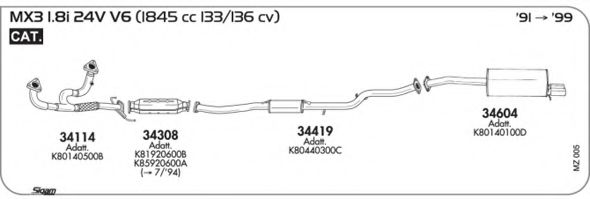 Система выпуска ОГ AKS DASIS SGMZ005
