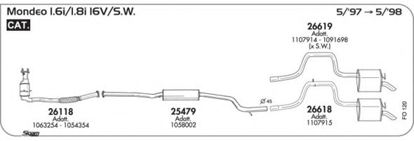 Система выпуска ОГ AKS DASIS SGFO120