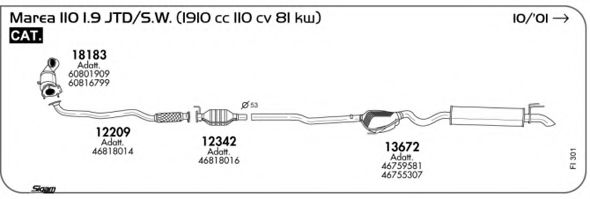 Система выпуска ОГ AKS DASIS SGFI301