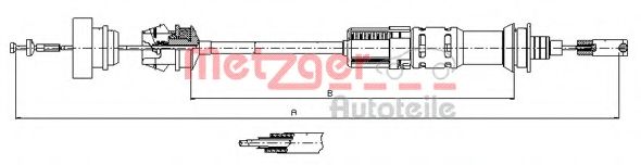 Трос, управление сцеплением METZGER 11.3921