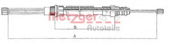 Трос, стояночная тормозная система METZGER 11.607