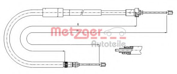 Трос, стояночная тормозная система METZGER 11.6664