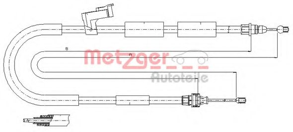 Трос, стояночная тормозная система METZGER 17.0685