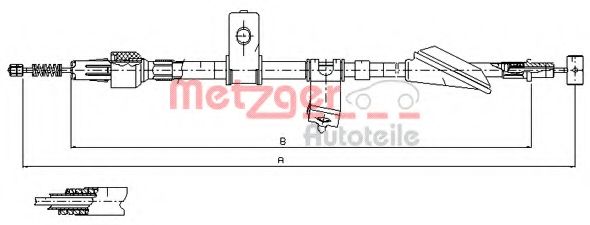 Трос, стояночная тормозная система METZGER 17.5035