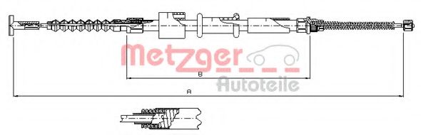 Трос, стояночная тормозная система METZGER 241.2