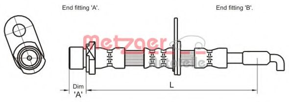 Тормозной шланг METZGER 4110029