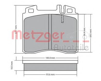 Комплект тормозных колодок, дисковый тормоз METZGER 1170530