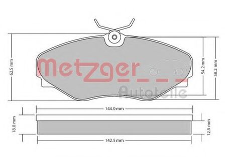 Комплект тормозных колодок, дисковый тормоз METZGER 1170537