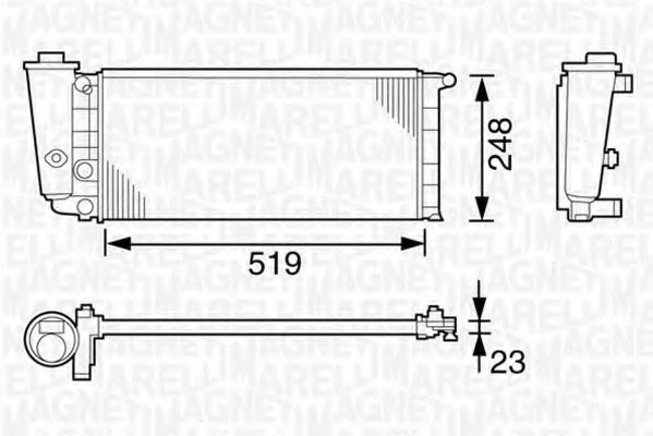 Радиатор, охлаждение двигателя MAGNETI MARELLI 350213101000