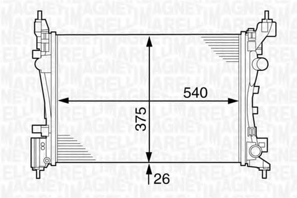 Радиатор, охлаждение двигателя MAGNETI MARELLI 350213126500