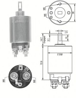 Тяговое реле, стартер MAGNETI MARELLI 940113050282