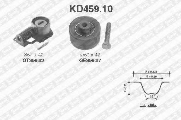 Комплект ремня ГРМ SNR KD459.10