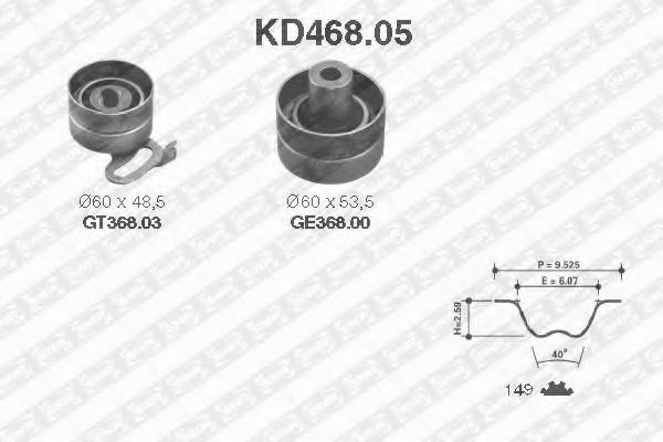 Комплект ремня ГРМ SNR KD468.05