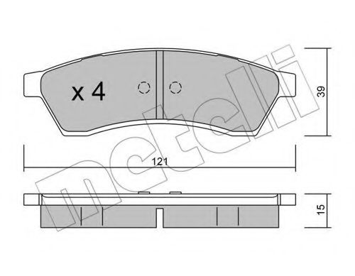 Комплект тормозных колодок, дисковый тормоз METELLI 22-0510-0