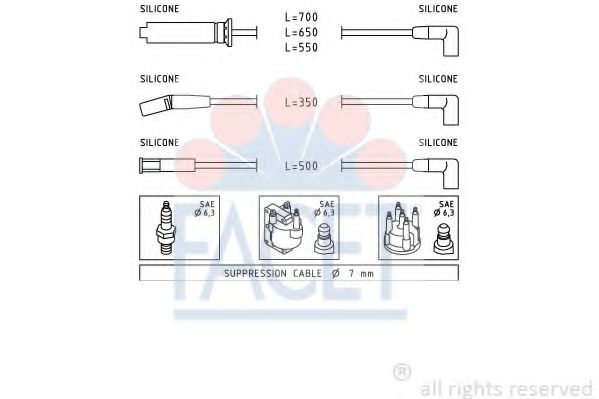 Комплект проводов зажигания FACET 4.9942