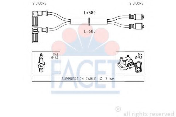 Комплект проводов зажигания FACET 48351