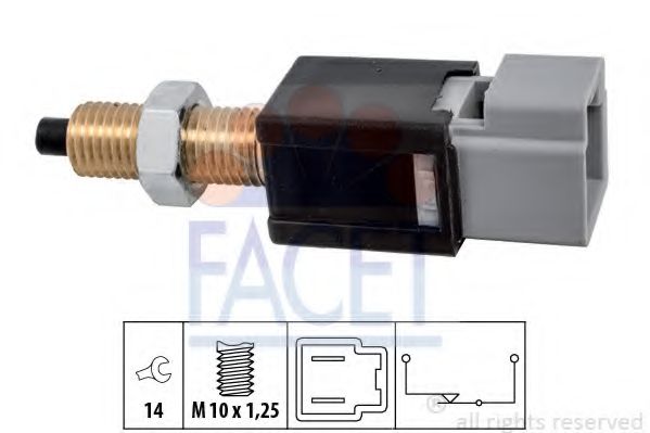 Выключатель фонаря сигнала торможения; Выключатель, привод сцепления (Tempomat) FACET 7.1304