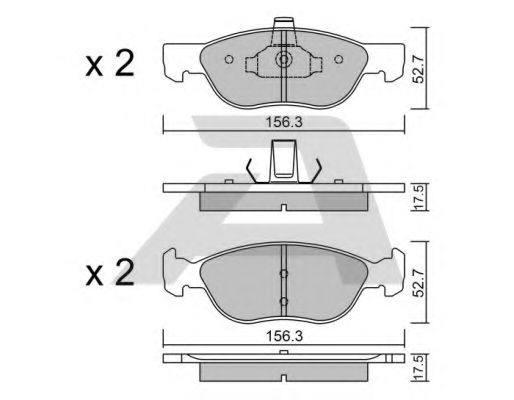 Комплект тормозных колодок, дисковый тормоз AISIN BPFI-1004