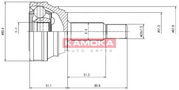 Шарнирный комплект, приводной вал KAMOKA 6614