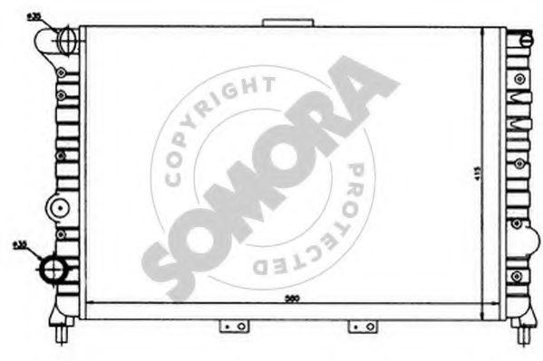 Радиатор, охлаждение двигателя SOMORA 011240