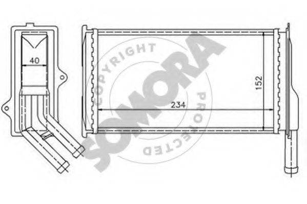 Теплообменник, отопление салона SOMORA 244350