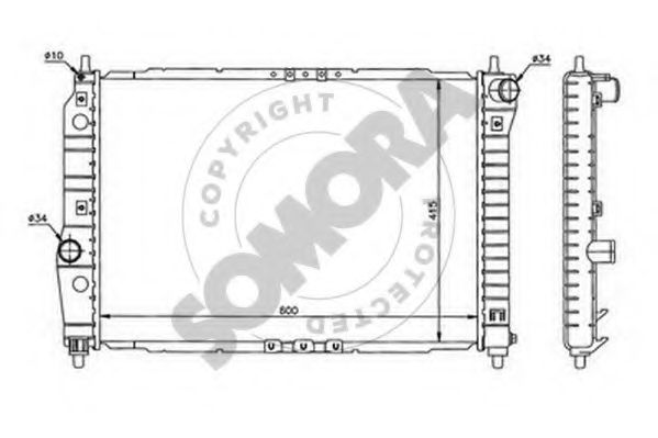 Радиатор, охлаждение двигателя SOMORA 061140A