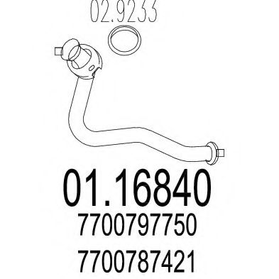 Труба выхлопного газа MTS 01.16840