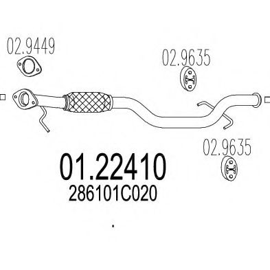 Труба выхлопного газа MTS 01.22410