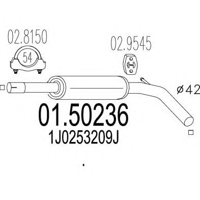 Средний глушитель выхлопных газов MTS 01.50236