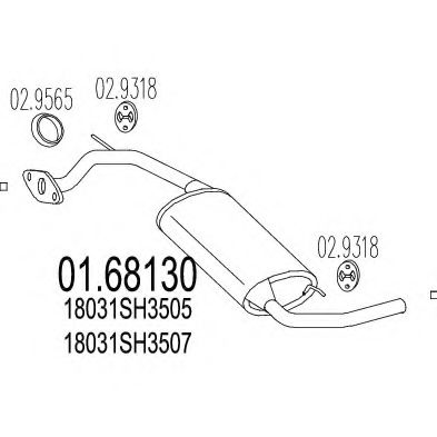 Глушитель выхлопных газов конечный MTS 01.68130