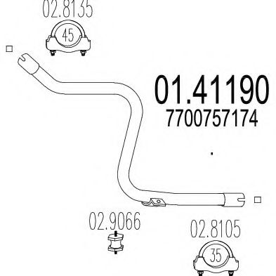 Труба выхлопного газа ROSI 11634