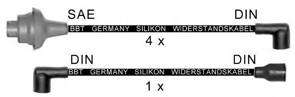 Комплект проводов зажигания BBT ZK1535
