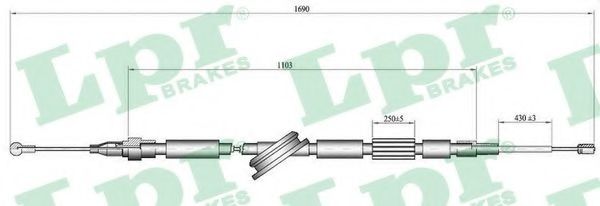 Трос, стояночная тормозная система LPR C1519B