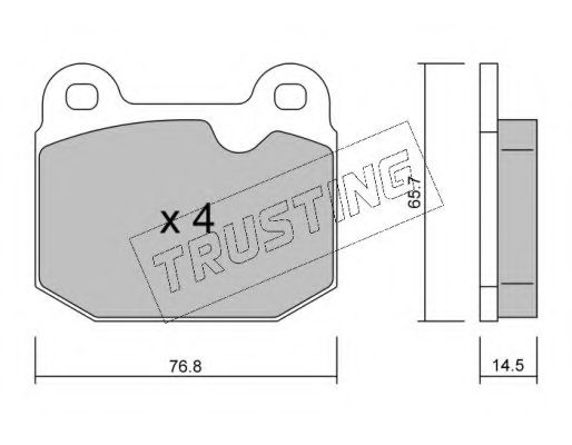 Комплект тормозных колодок, дисковый тормоз TRUSTING 015.3