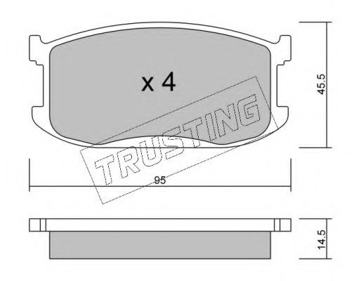 Комплект тормозных колодок, дисковый тормоз TRUSTING 483.0