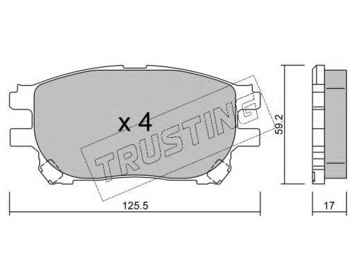 Комплект тормозных колодок, дисковый тормоз TRUSTING 631.0