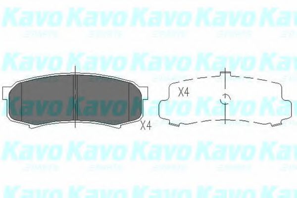 Комплект тормозных колодок, дисковый тормоз KAVO PARTS KBP-9007