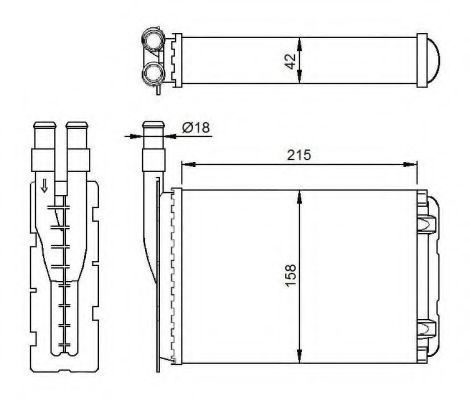 Теплообменник, отопление салона NRF 507339