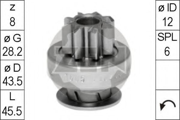 Привод с механизмом свободного хода, стартер ERA 1605