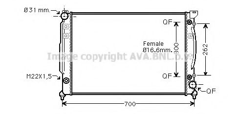 Радиатор, охлаждение двигателя AVA QUALITY COOLING AIA2111