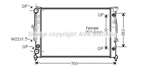 Радиатор, охлаждение двигателя AVA QUALITY COOLING AIA2122