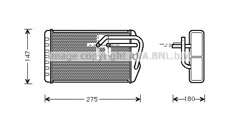 Теплообменник, отопление салона AVA QUALITY COOLING AU6104